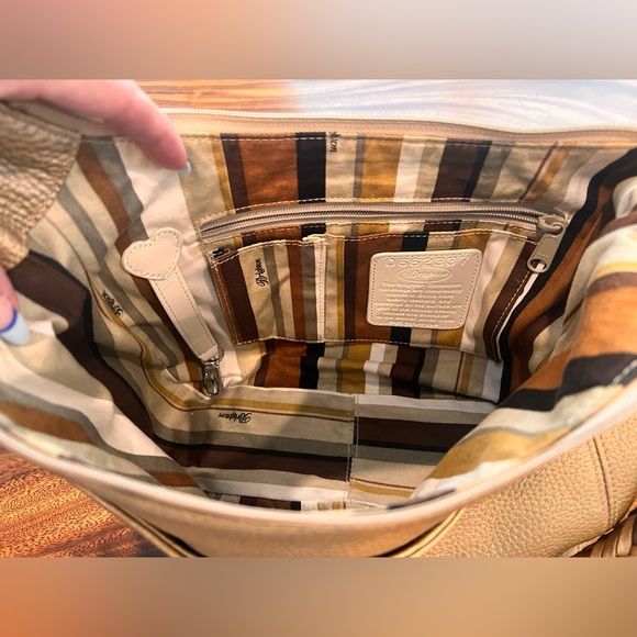 Brighton Hobo Barbados Handbag Bronzed Brown Pebbled Leather Braided PreLoved - Picture 14 of 15